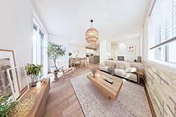 全24区画の大型分譲地内　完全提案型住宅「OBLIS（オブリス）」　小上がりのあるDEN　木の温もりを感じるリビング