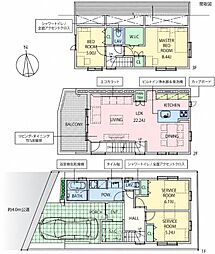 駅徒歩５分/オシャレなデザイナーズ住宅/ＬＤＫゆったり２２帖超＆主寝室８帖超え