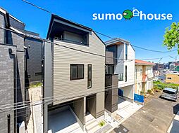 新築デザイナーズ分譲住宅全2棟　残り1棟　ワイドバルコニーからMM一望　邸内車庫　西区御所山町