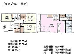 三鷹市牟礼6丁目　全5区画　建築条件付き売地 1号地