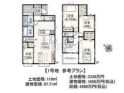 朝霞市膝折町2丁目　全4区画　建築条件付き売地 1号地