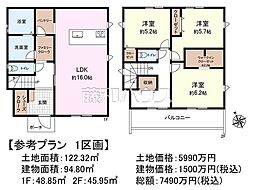 府中市分梅町3丁目　全5区画　建築条件付売地 1号地
