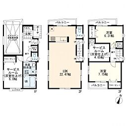 ミラスモ鵜の木2丁目　新築一戸建て　1号棟