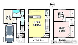 京都市右京区西院北矢掛町の一戸建て