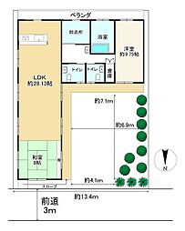 京都市西京区下津林番条の一戸建て