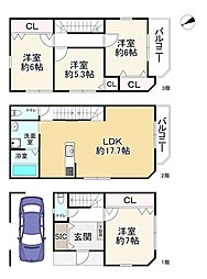 大阪市鶴見区茨田大宮1丁目の一戸建て