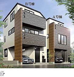 下末吉4丁目　キッチンそばにカウンターのある3階建て邸宅