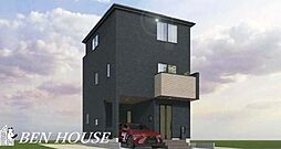 上平間　リビング内にカウンタースペースのある3階建て邸宅