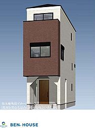 紺屋町　水回り設備集約プランの3階建邸宅