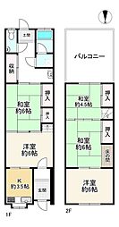 大阪市東住吉区東田辺２丁目の一戸建て