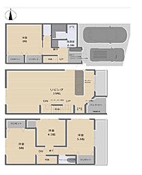 大阪市東住吉区田辺５丁目の一戸建て