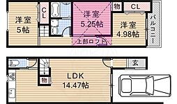 摂津市一津屋2丁目の一戸建て