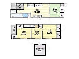 堺市堺区中三国ヶ丘町５丁の一戸建て