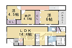 京都市北区紫竹西高縄町の一戸建て