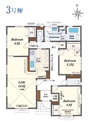新築　東松山市六軒町　〜土地50坪以上のゆとりのある空間〜 3号棟（全3棟）