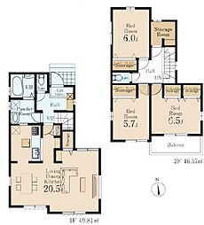 あきる野上代継　新築戸建　全6棟　2号棟