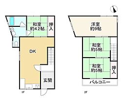 大阪市東成区中道3丁目　中古テラスハウス　4ＤＫ