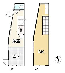 大阪市東淀川区菅原5丁目　中古テラスハウス　1ＤＫ
