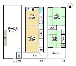 大阪市東住吉区針中野2丁目の一戸建て