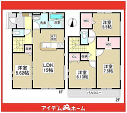 尾張旭市上の山町間口　1号棟