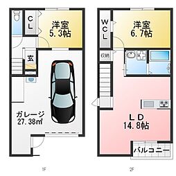 Ｇａｒａｇｅ　Ｈｏｕｓｅ　ＴｗｉｎｋｌｅＡ棟 Ａ1