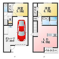 Ｇａｒａｇｅ　Ｈｏｕｓｅ　ＴｗｉｎｋｌｅＡ棟 Ａ2