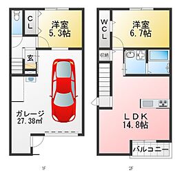 Ｇａｒａｇｅ　Ｈｏｕｓｅ　ＴｗｉｎｋｌｅＢ棟 1