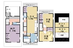 京都市下京区中堂寺北町の一戸建て
