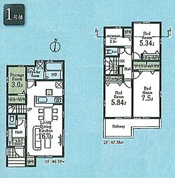 昭島市郷地町2丁目　新築戸建全2棟 1号棟