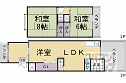 深草西浦町2階・3階住居 1