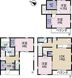 全3棟／2号棟　リビングに床暖房付き