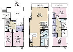 全2棟／1号棟　干し分けができるバルコニー3か所