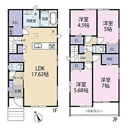 全3棟／Ｂ号棟　大容量ファミリークローゼット付き