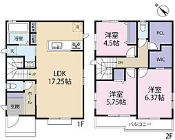 全2棟／Ｂ号棟　季節物もすっきり片付くロフト付き