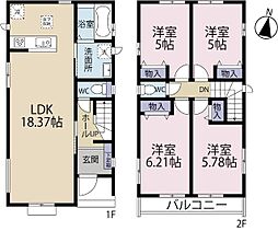 全3棟／Ｂ号棟　駐車スペース2台分可能