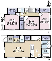 全2棟/B号棟 洗面横のランドリールームは家事動線