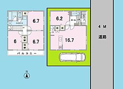 全室6帖以上　2階建て