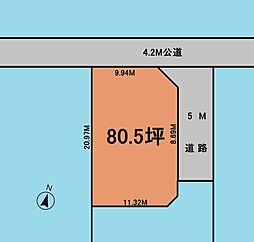 氷川神社そば　角地80坪