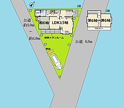 両面道路の角地　お庭とサンルーム付きです