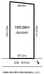 市川市真間5丁目　売地　南西道路で約50坪