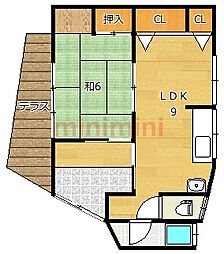 水尾1丁目2戸1平屋 南