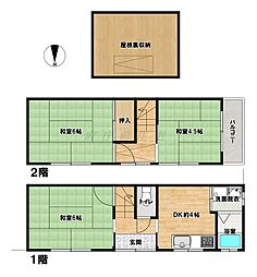 御所西エリアの静かな小路に佇む２階建の角家