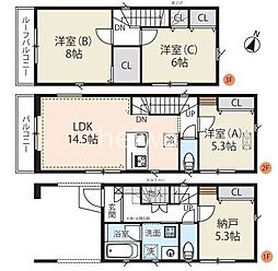 さいたま市浦和区駒場1丁目　全5棟　新築戸建　3号棟