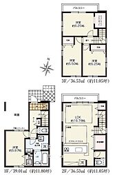 さいたま市南区鹿手袋1丁目　全2棟　新築戸建　2号棟
