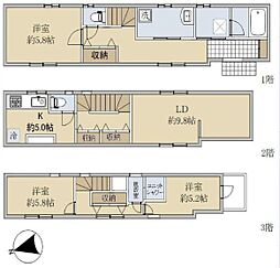 <VECS>松が谷1丁目　新築戸建　2025年9月完成／3階建