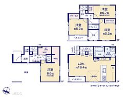 足立区中川3丁目　新築一戸建て　3期　全1棟