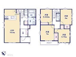 越谷市下間久里　新築一戸建て　全2棟