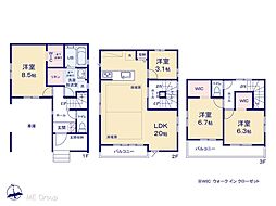江戸川区鹿骨1丁目　8期　新築一戸建て　全3棟