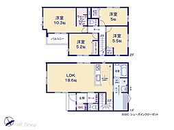 松戸市栗ケ沢　5期　新築一戸建て　全2棟