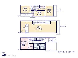 川口市芝塚原1丁目　新築一戸て　全3棟